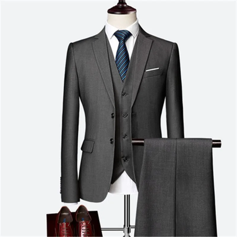 Z53Men's suit white black groomsmen dress