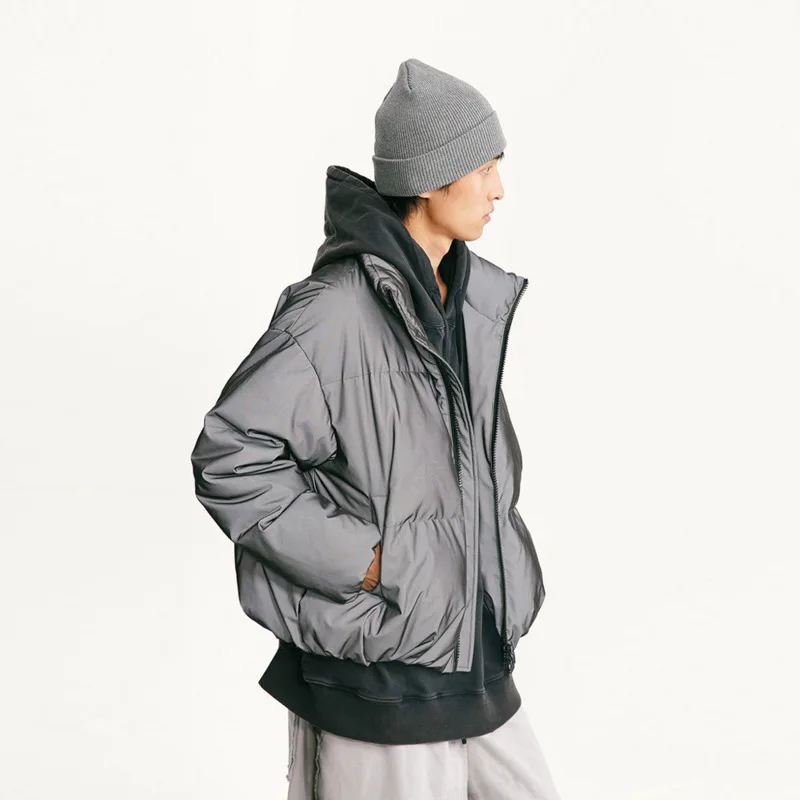 HKSH Autumn Winter New Men High Street 3D Reflective Fabric Down Jacket Trendy Fine-Mesh Design Niche Thick Padded Coats HK17043