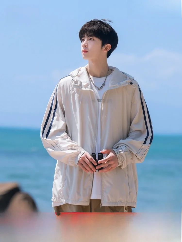 

Snow Flng 2026 Spring Autumn ex Casual Hooded Lightweight Sports Beach Sun Protection Running Jaet Loose Fit Nylon