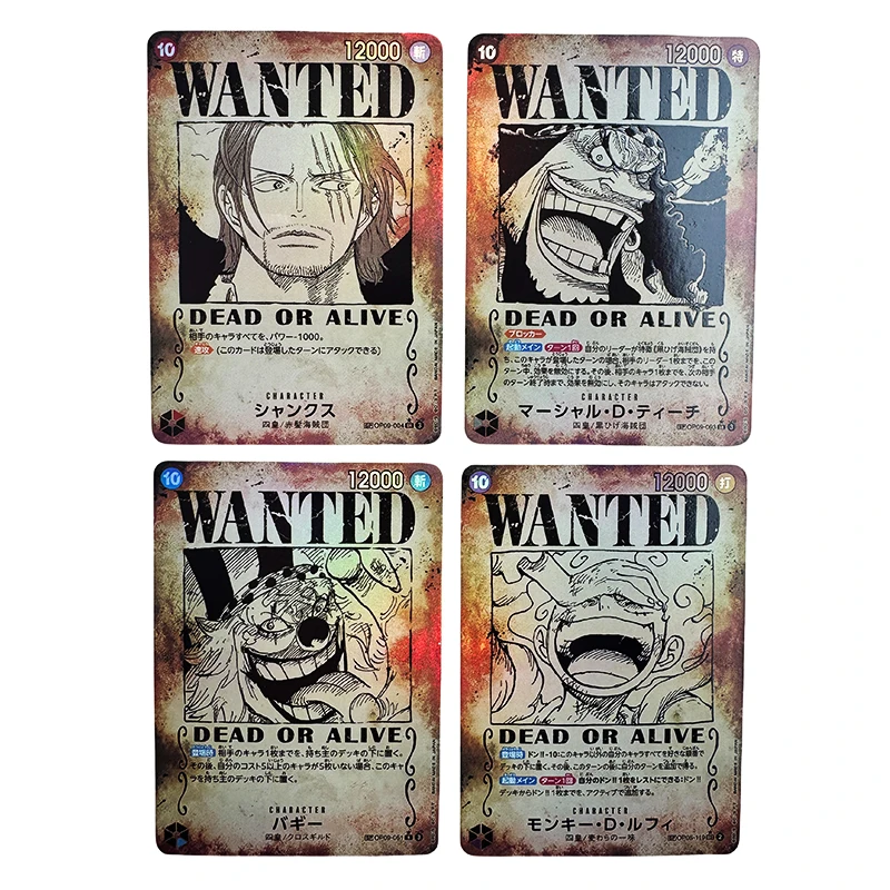 Anime One Piece OPCG New Emperor OP09 Manga Luffy Shanks Buggy Teach Roger Poster Replica Japanese Game Anime Collection Cards