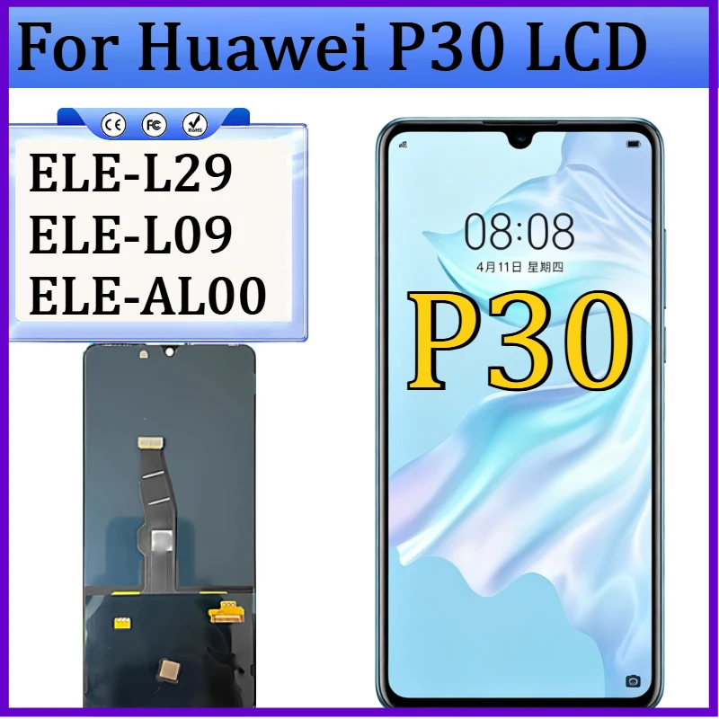 

Новый TFT-экран для Huawei P30, ЖК-дисплей, сенсорный экран, дигитайзер в сборе для Huawei P30 ELE-L29 ELE-L09 ELE-AL00, замена