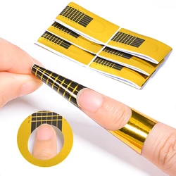 1 Pack French Nail Form Tips Acrylic UV Gel Extension Curl Form Building Gel Sticker Art Manicure Stencil Nail Art Tools