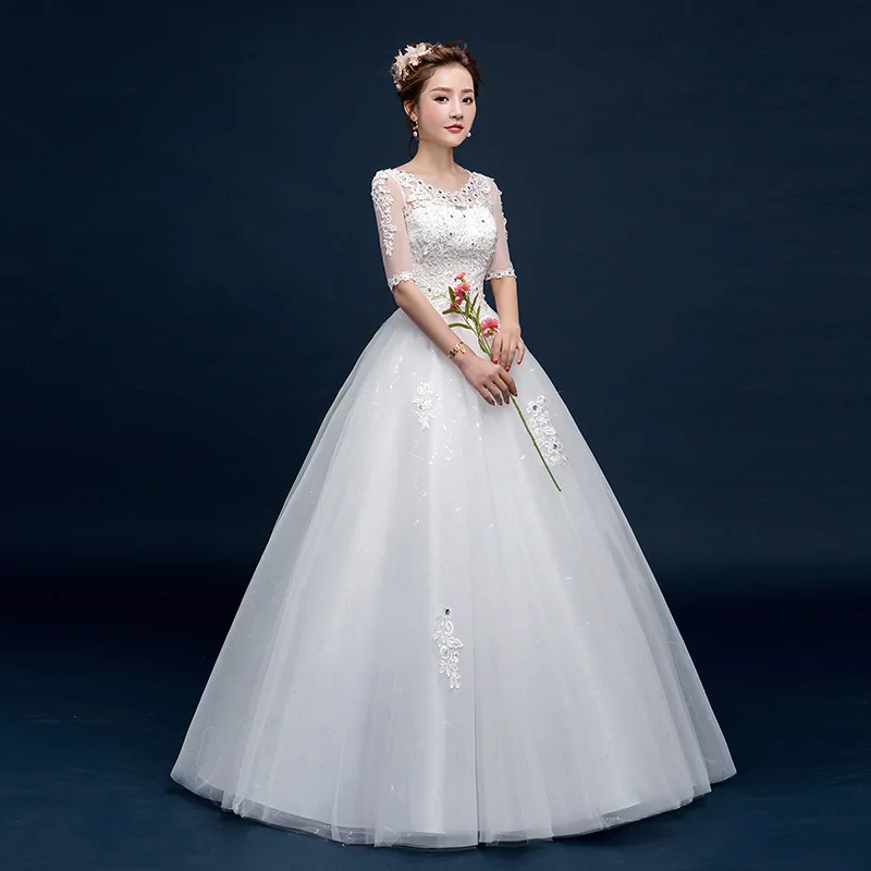 DM-0428 # sposa abito da sposa paillettes abito da ballo bianco senza spalline a buon mercato all'ingrosso Lace up Organza con ricamo Plus Size Cinema