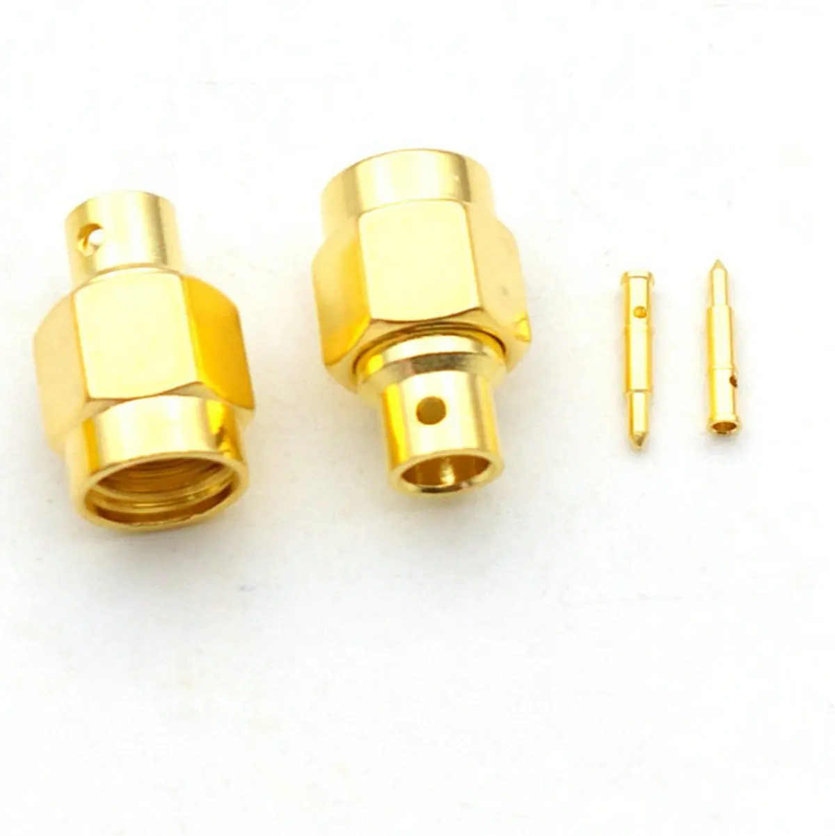 100PCS copper SMA solder plug Male connector For semi-rigid RG402 0.141