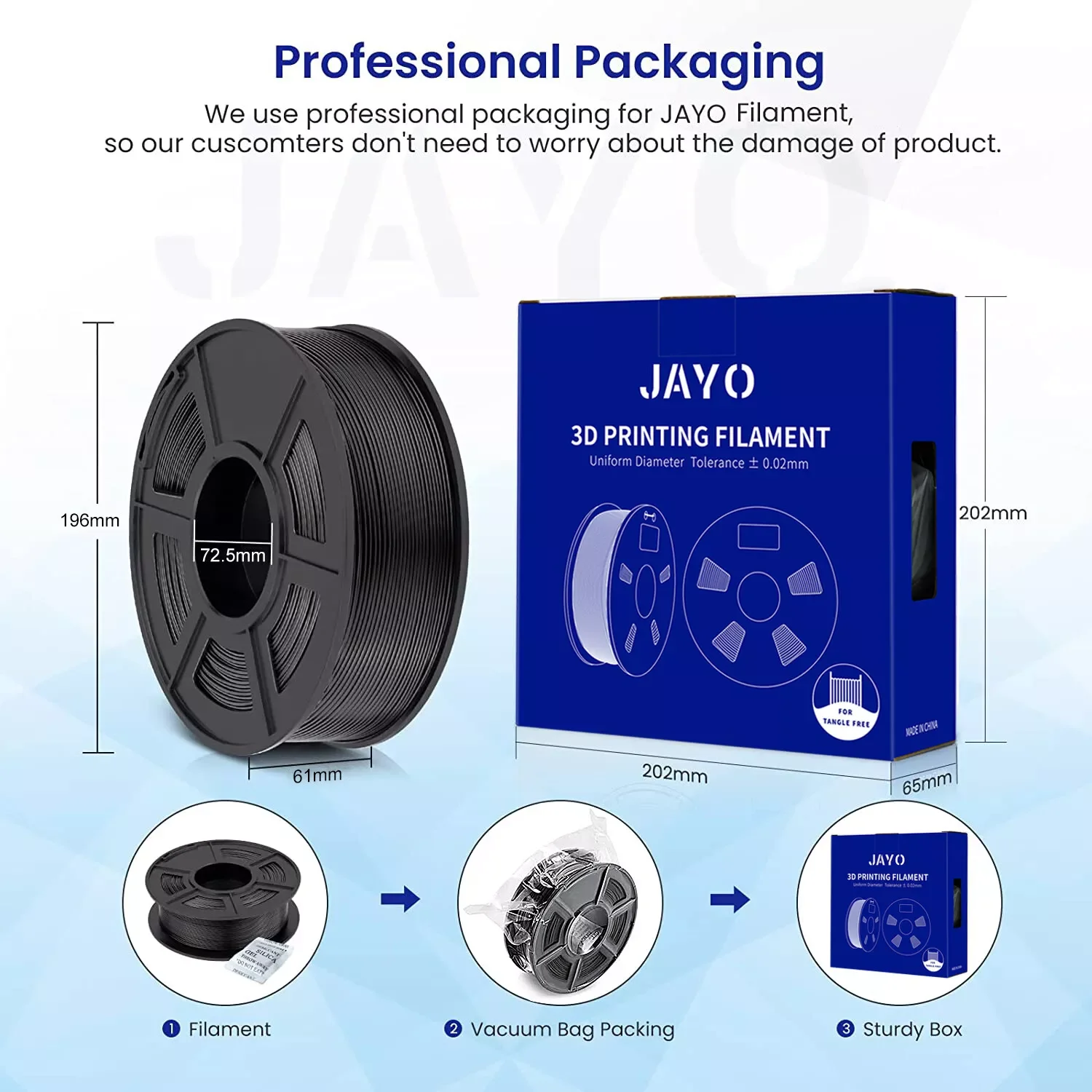 JAYO 3D PETG/PLA/PLA PLUS Printer Filament 1.75mm 5.5KG 100% No Bubble non-toxic 3D Printing Materials for 3D Printer&3D Pen