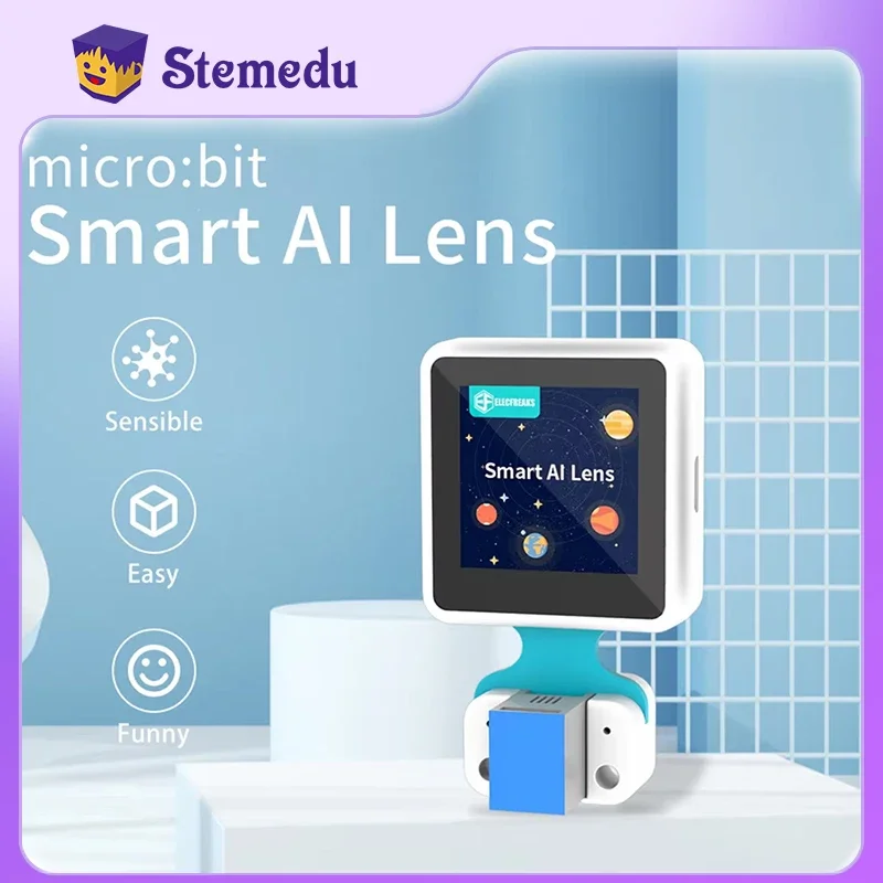 

For Micro:bit Smart AI Lens Kits Color/Card Identification Face/Ball/Line Tracking Compatible w legoeds Building Blocks Program