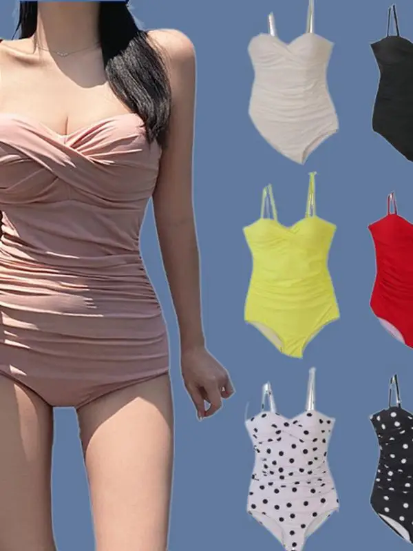 

Sexy Bikini Swimsuit Women's Slimming Belly Covering Hot Spring Swimwear Casual Sle No Sve Coastal Time