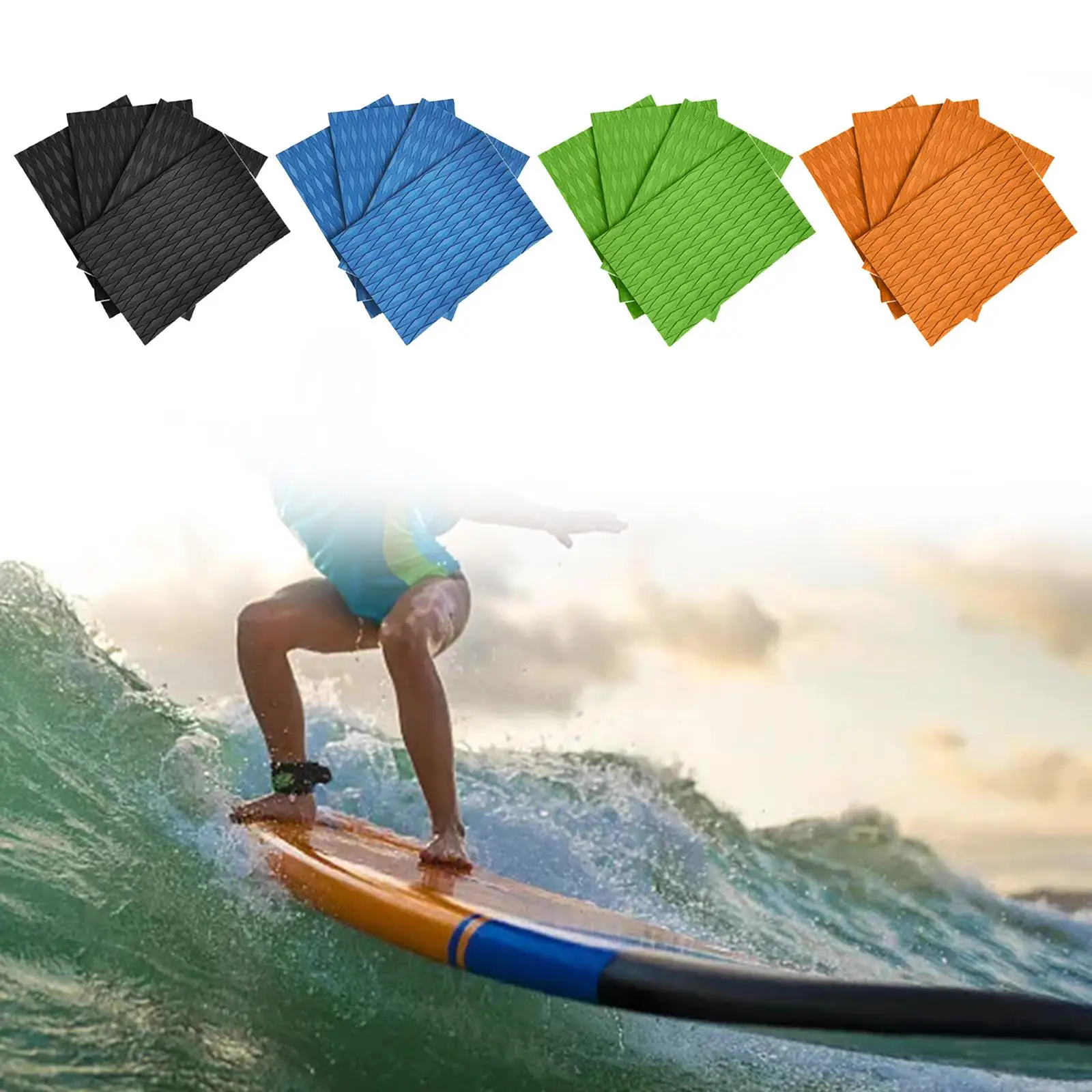4Pcs Anti Slip Deck s Surfboard Traction Pads for Swimming Pool Step