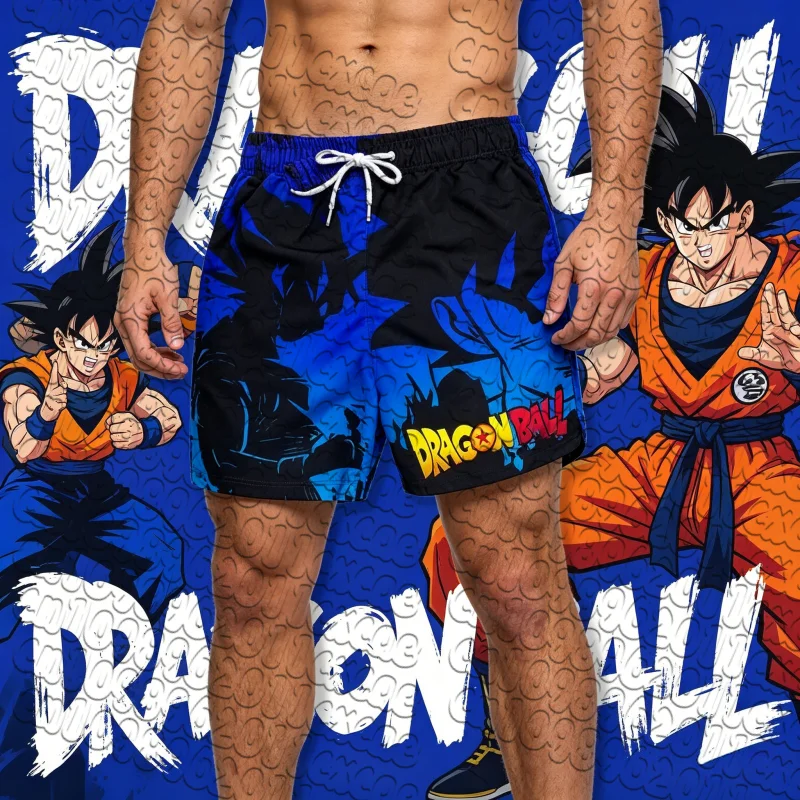 Summer Hot Sale Dragon Ball Retro Goku Silhouette 3D Print Quick Dry Sports Shorts Unisex Anime Football Beach Board Shorts