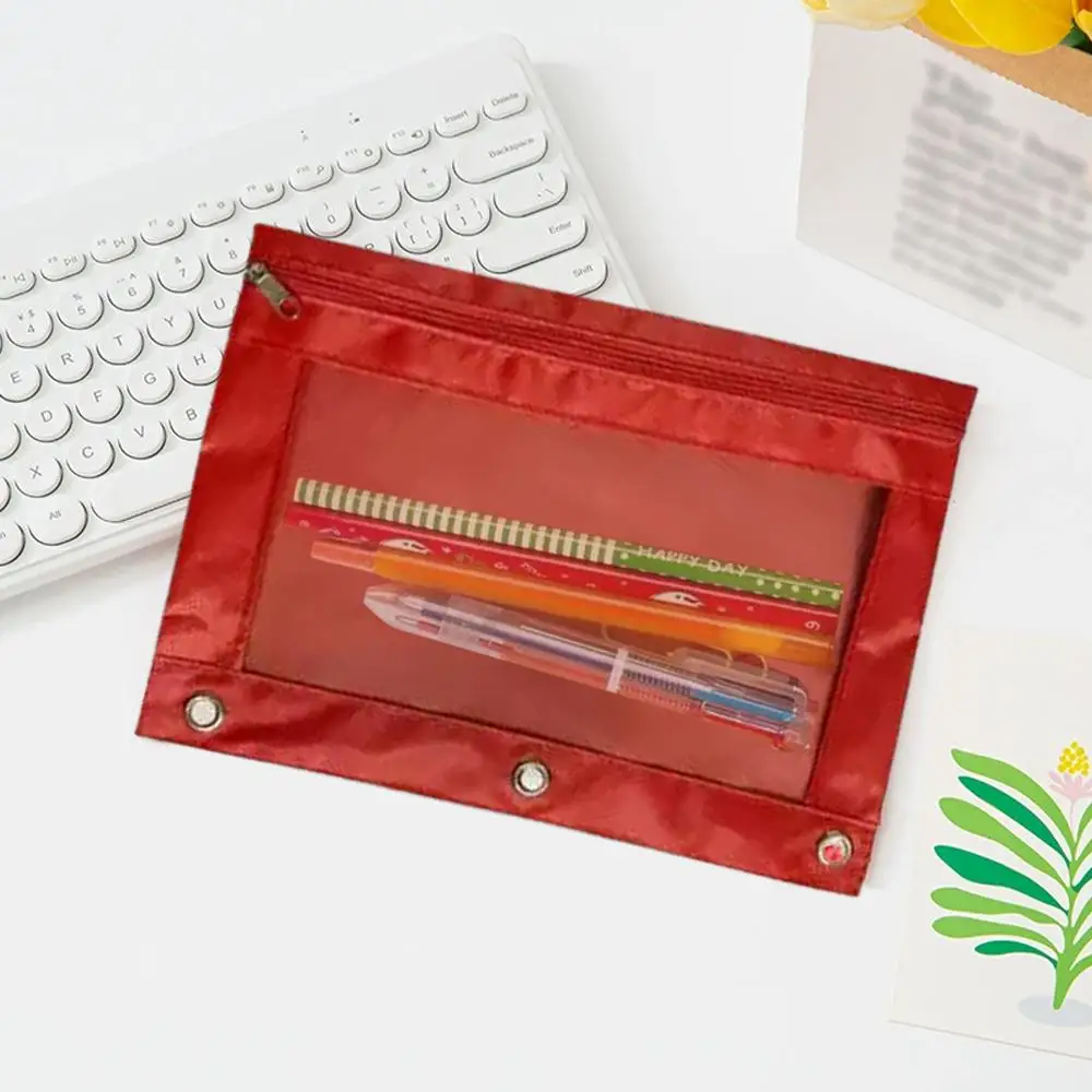 1/2 قطعة كيس التخزين مقاومة للاهتراء تخزين قلم رصاص ثلاثة ثقوب كليب مكتب القرطاسية حقيبة التخزين عبر الحدود حقيبة ملفات الأعمال