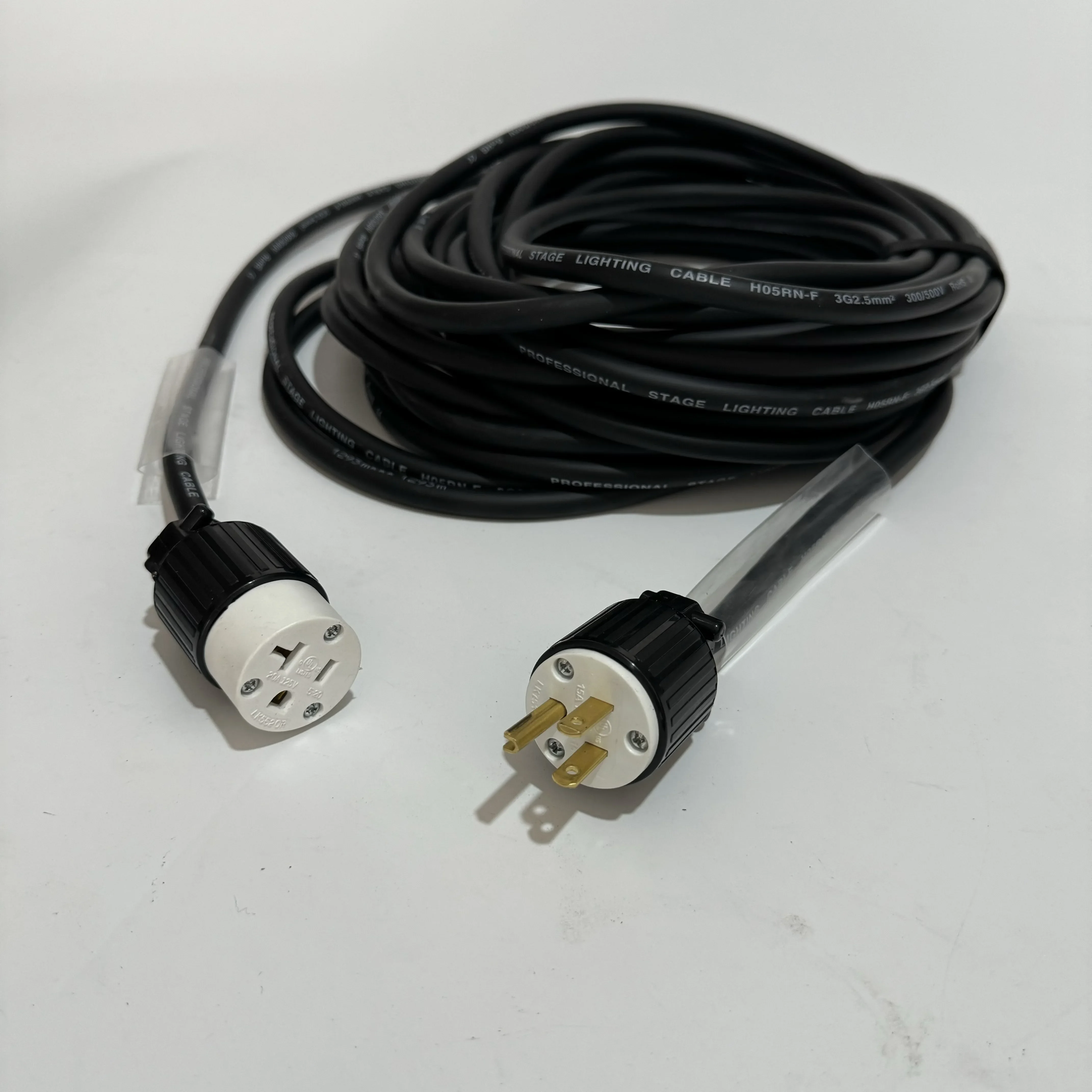 

3G2.5mm Edison 15A Male to Edison 20A Female 125V Professional Stage Lighting Cable