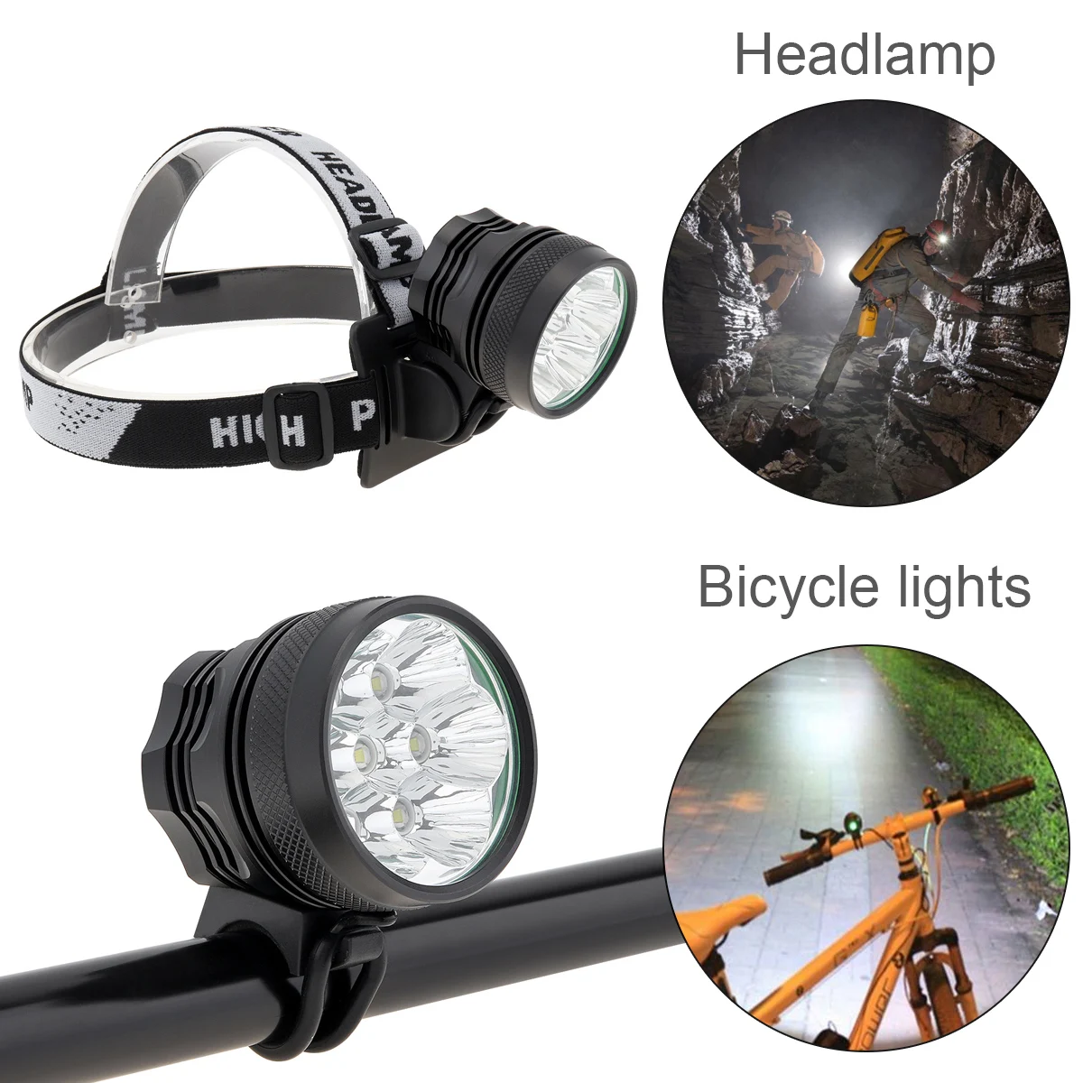 Imagem -05 - Ciclo de Bicicleta x l2 Led Frente Farol da Bicicleta Luz Tocha Modos 4200 Lumens Farol com Faixa Ajustável