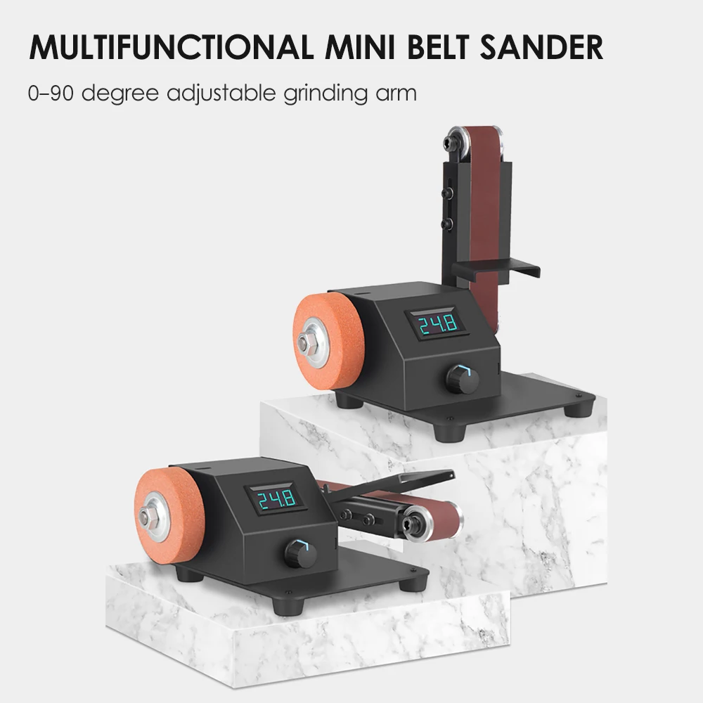 

Mini Belt Sander Electric Sanding Polishing Grinding Machine Grinding Sander Grinder Small Sand-belt Machine Stepless Regulation