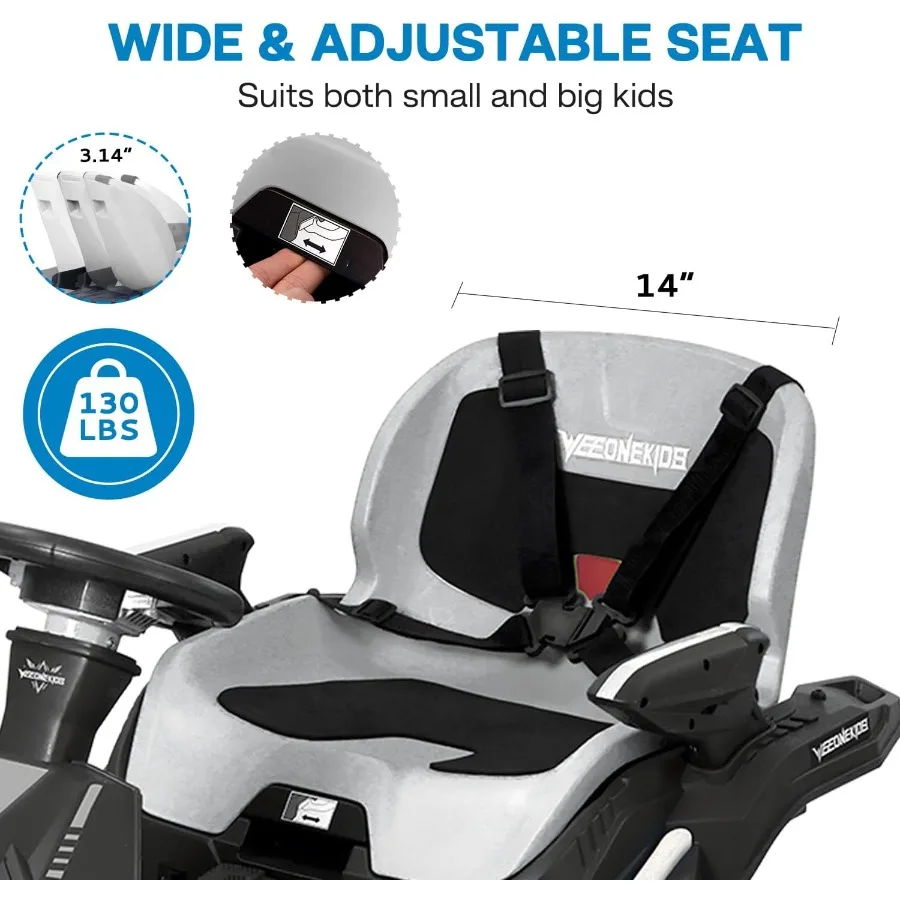 Giocattolo da corsa 24V per grande auto da corsa elettrica da esterno con 4 motori robusti Altoparlante Bluetooth da 300W Batteria da 24V 7AH Sedile regolabile W