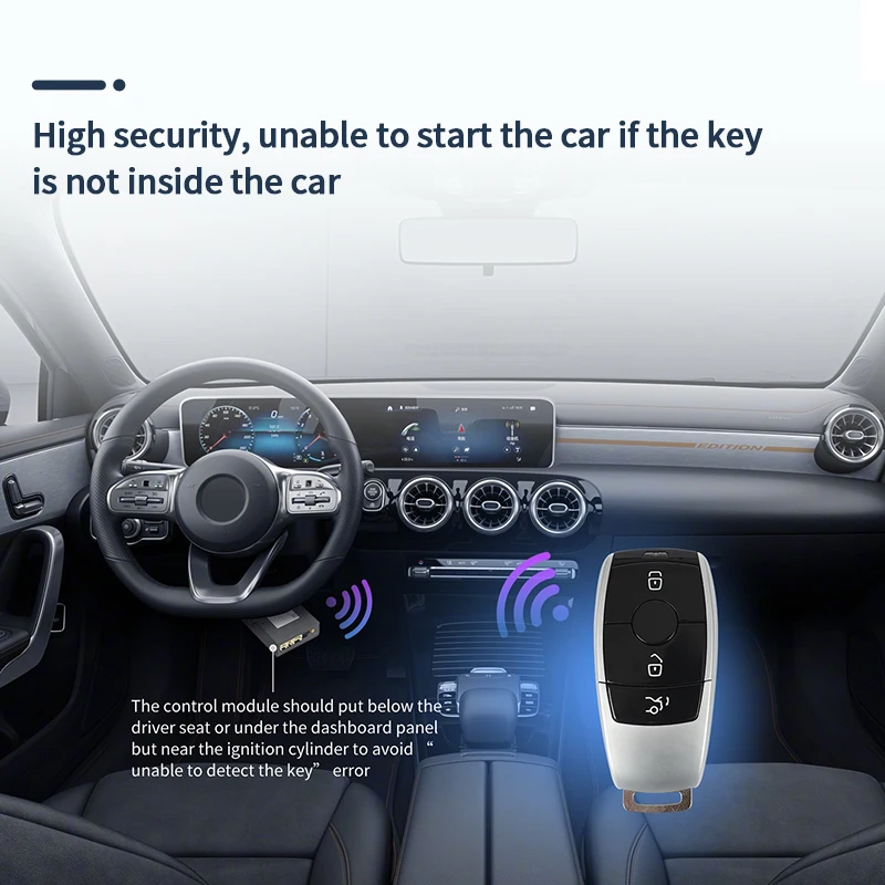 EASYGUARD Smart Key PKE Kit Fit For Mercedes Vehicle With FBS4 Factory OEM Push Start Button BE4