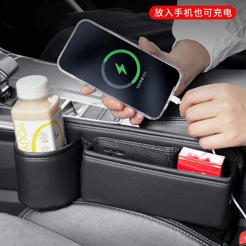 Car Styling Leather Bag For Mercedes-Benz AMG E S C A B Class GLE GLS CLS GLC CLA GLA GLK GLB W203 Car Seat Crevice Storage Box - view 5