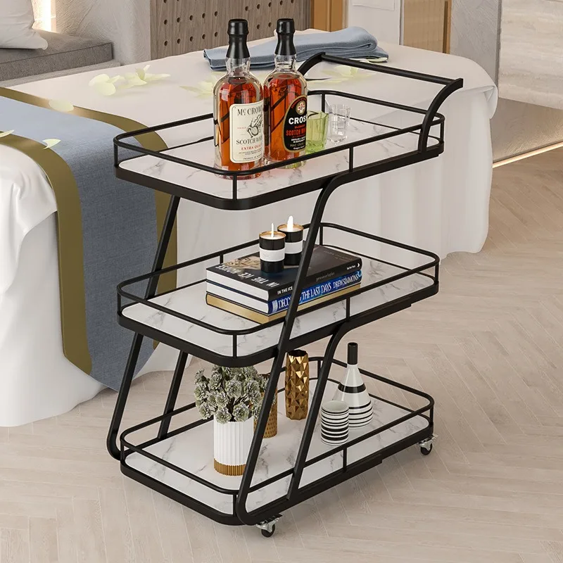 Hotel Serving Cart Rolling Bar Tea Beverage Trolley Commercial Restaurant Silent Wheels Home Kitchen Utility Tea Trolley Cart