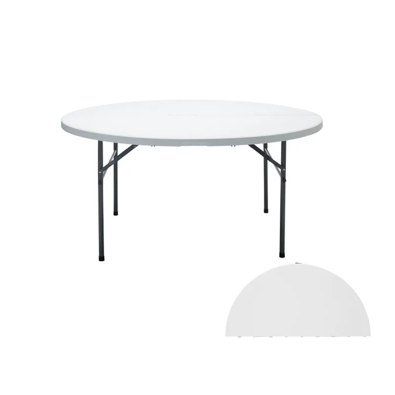 

Round table for 6-8 people can be folded in half, outdoor table and chair set, food stall barbecue stall commercial discount