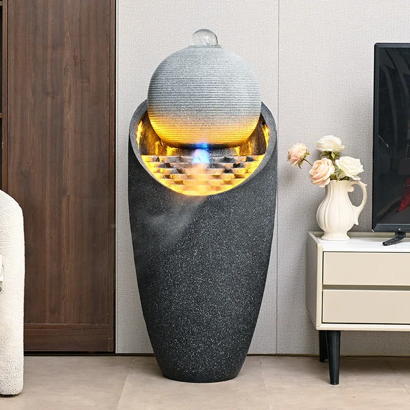 Creative lucky ornament landing rockery flowing water fountain feng shui ball modern simple home accessories opening ceremony