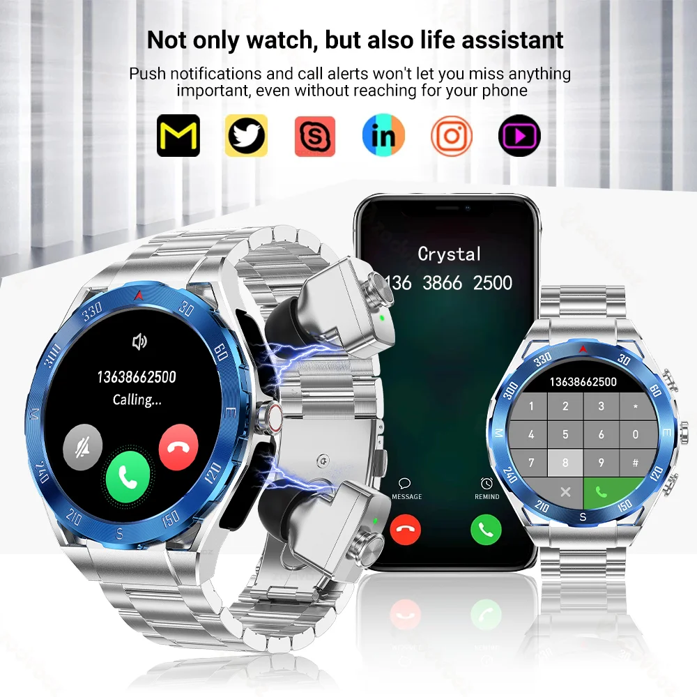 2024 New AMOLED Smart Watch Men Women GPS Tracker 4GB Local Music Playback HD Recording 3 In1 Call Smartwatch For Huawei Xiaomi