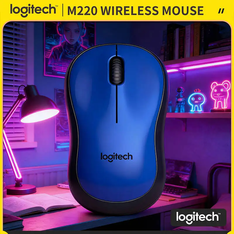 

Logitech M220 Wireless Mouse Silent Clicks 10m Range 18-Month Battery Ergonomic Design For All Users