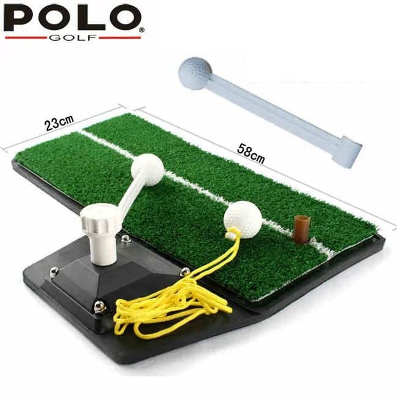 POLO. Golf Swing Trainer Golf Mat Residential Training Hitting Pad Rubber Tee Holder Golf Training Aids Putting Green