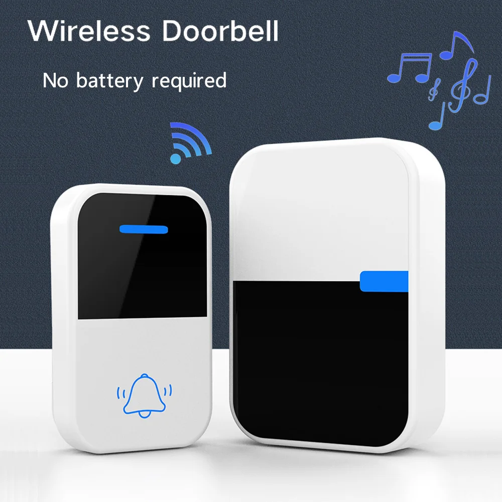 Self-powered Outdoor Wireless Door bell With IP44 Waterproof And High Volume Long-distance No-battery One To One Ring Door Bell