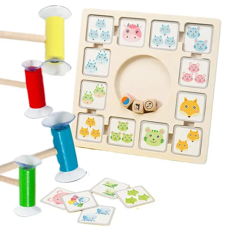 Color Board Game Fine Motor Toys Color Board Game Wooden Peg Toy With Dice And Suction Cup Sticks Educational Games For Over 4