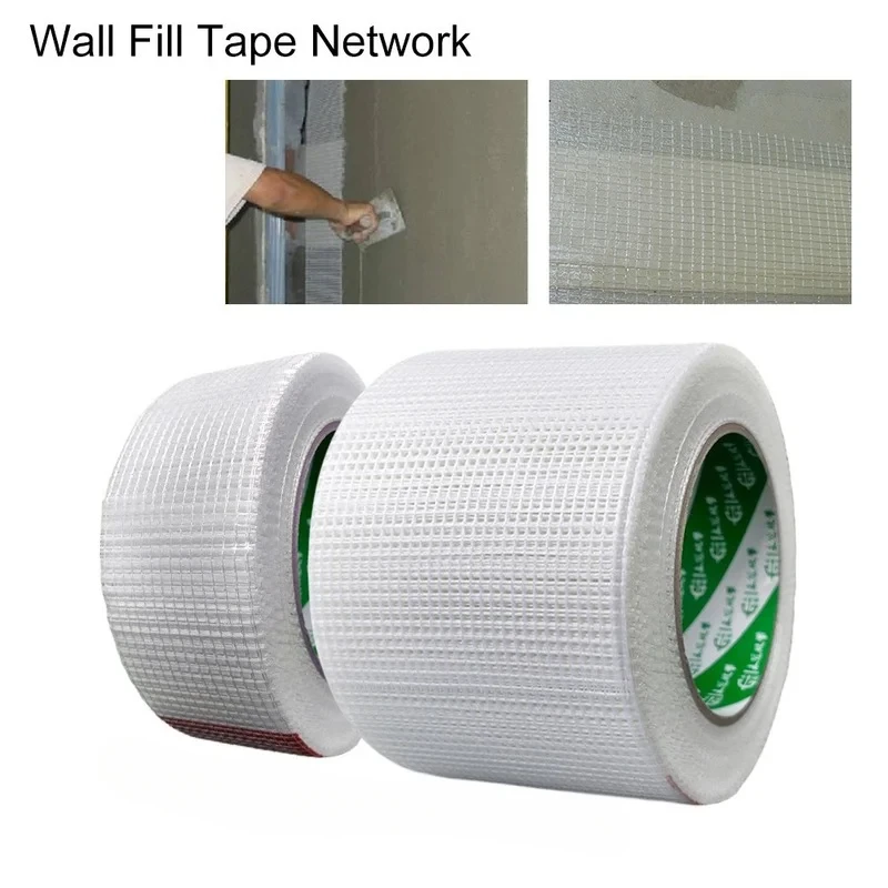 Self-Adhesive Wall Repair Reinforcement Fiber Tape Wall Cracks Decorative Mesh Seam Tape Wall Sticker Size 45mm/90mm/200mmx25m