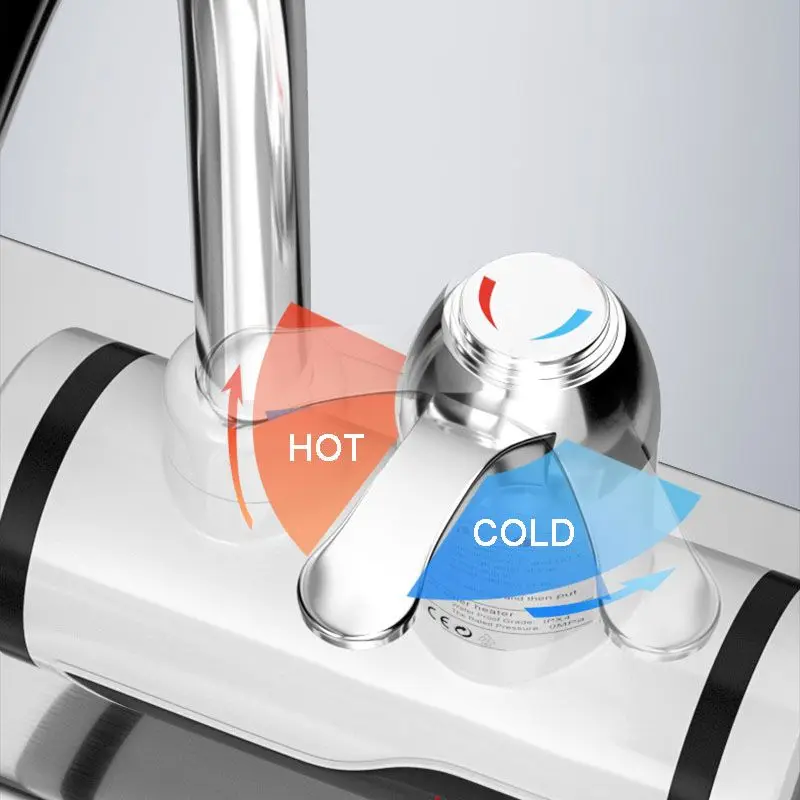 Electric Water Heater 110V 220V Kitchen Faucet Tankless Instant Heating Water Tap Flowing Heated Mixer Digital Display