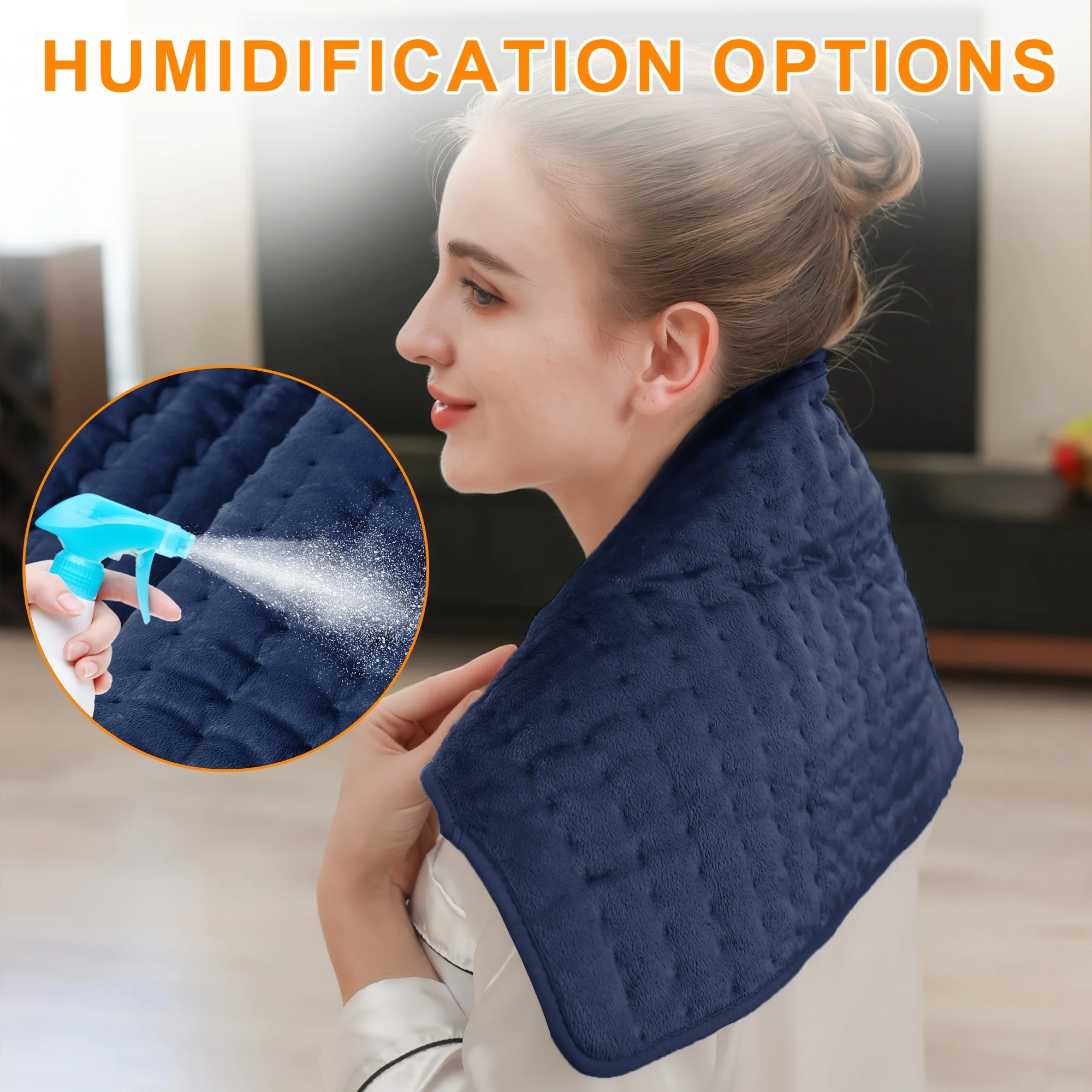 قطعة واحدة من وسادة التدفئة الكهربائية مقاس 24 × 12 بوصة - 6 مستويات للحرارة، تسخين سريع يصل إلى 140 ° F، إيقاف تلقائي 2H، تخفيف ساق الشتاء، هدية عيد الميلاد