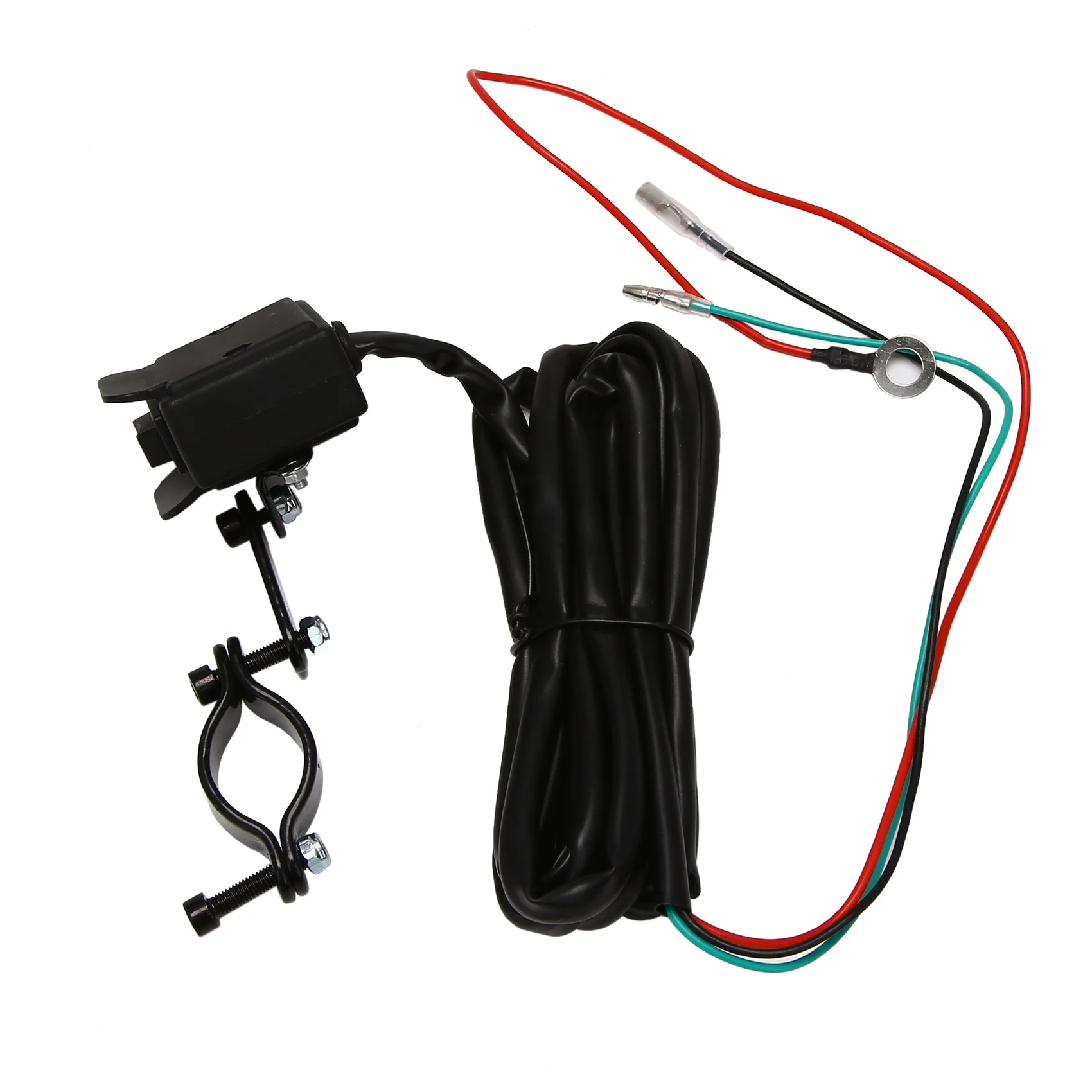 12V Winch Rocker Thumb Switch with Mounting Bracket Handlebar Control Line Kit for ATV UTV Electric Winch Accessories
