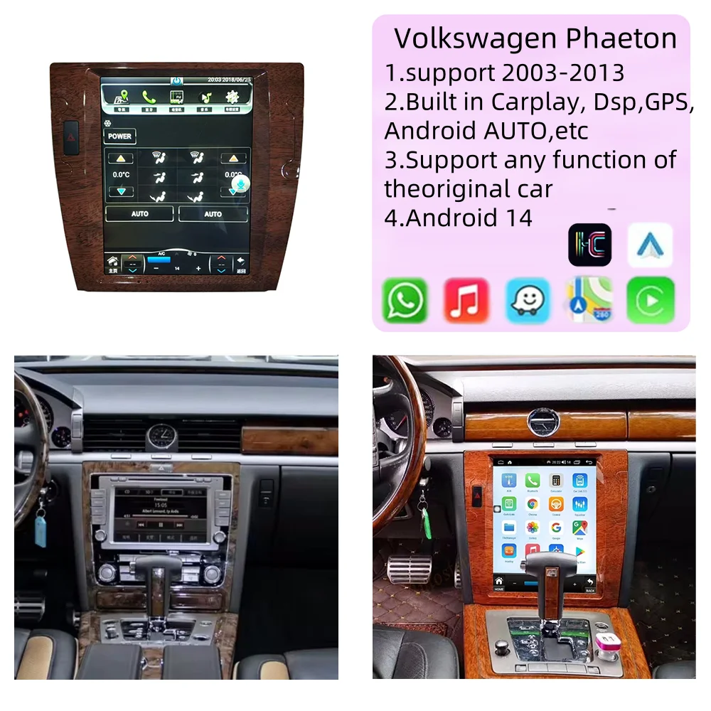 

For Volkswagen Phaeton 2003-2013 Android Car Stereo Radio with Screen Tesla Radio Player GPS Navigation Head Unit Carplay DSP