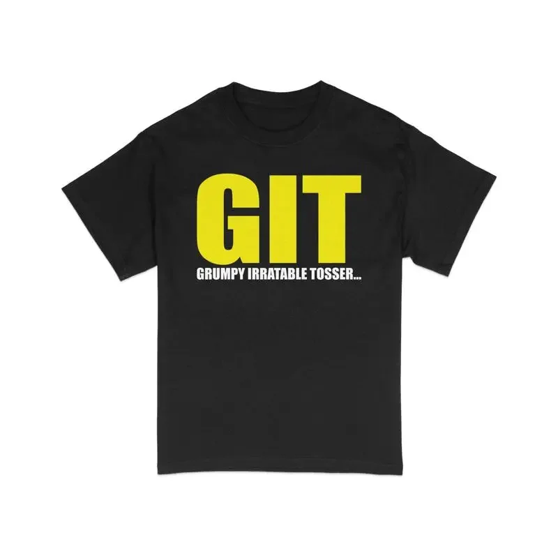 Yellow GIT Logo Geek T Shirt Programmer Nerd Software Developer Tech Casual Coding Computer Science Apparel