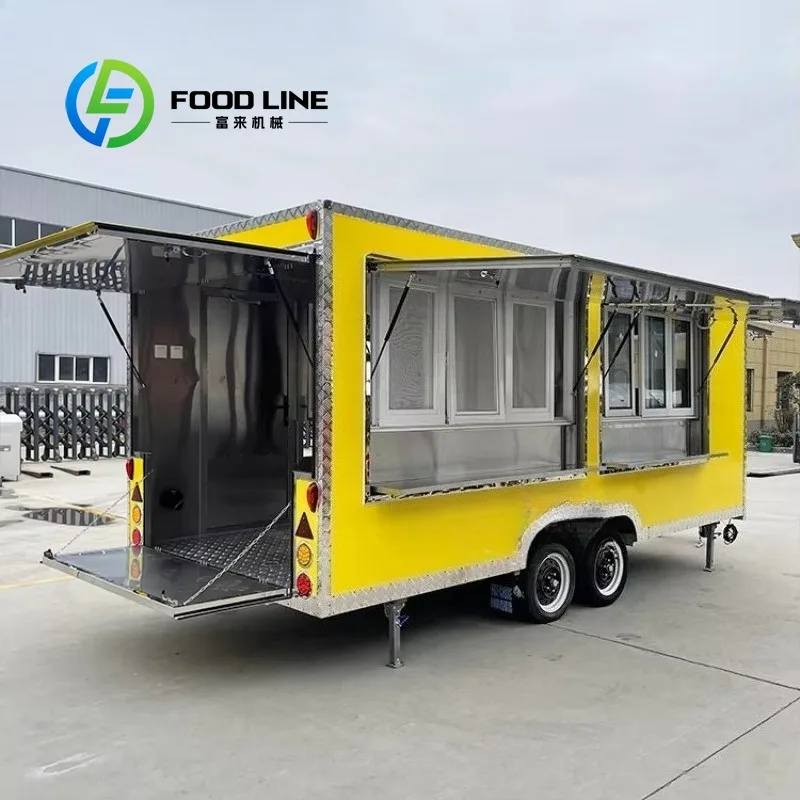Customized Popular Mobile Fast Food Trailer Donut Popcorn Burger Doner Kebab Shawarma Dessert Concession