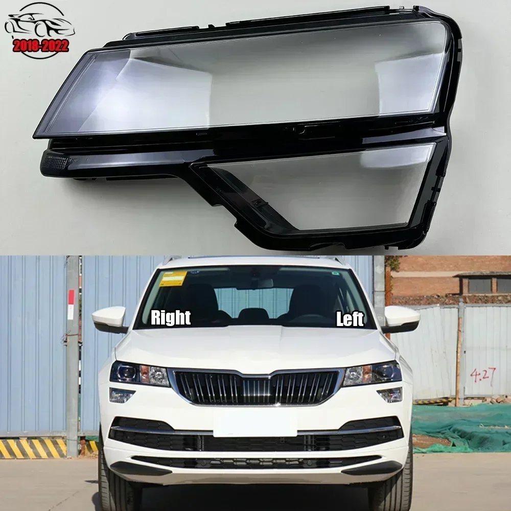 

Car Replacement Front Glass Lens Lamp Shade Shell For Skoda Karoq 2018-2022 Transparent Light Case Headlight Cover