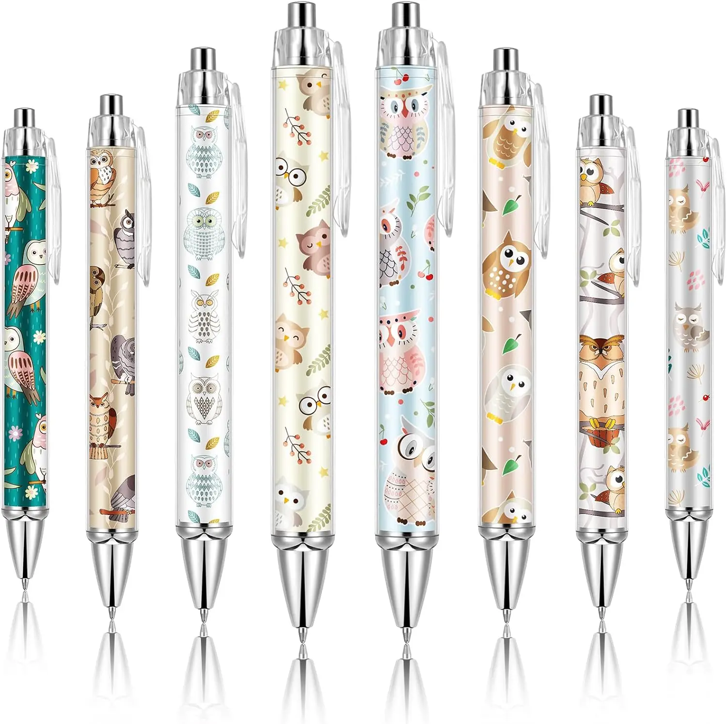 

Ireer 8 Pcs Ballpoint Pens for Women 1.00 mm Cute Black Ink Fancy Pens Fine Point Smooth Writing for Journaling Aesthetic Office Supplies(Owl)
