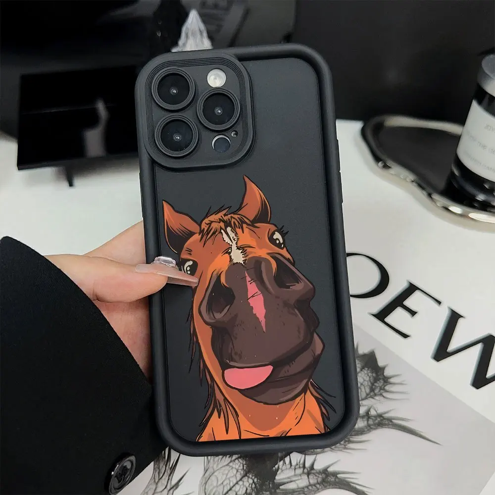 

Horse Animal Creative Mobile Phone Case for iPhone 16 15 14 13 12 11 Pro/ Max/Plus Shockproof Back Cover Anti-fall