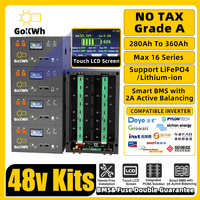 DIY Kits 48V 360Ah 340Ah 320ah 280ah LiFePO4 Battery Case 51.2V Box 2A Active Balancing 16S 200A Smart BMS for Home Solar Energy