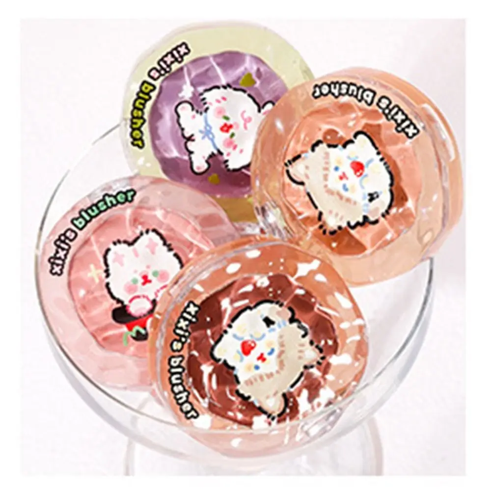 Maquiagem facial boneca fofa paleta de blush de longa duração fosco névoa facial blush portátil creme misturável blush cosméticos diários