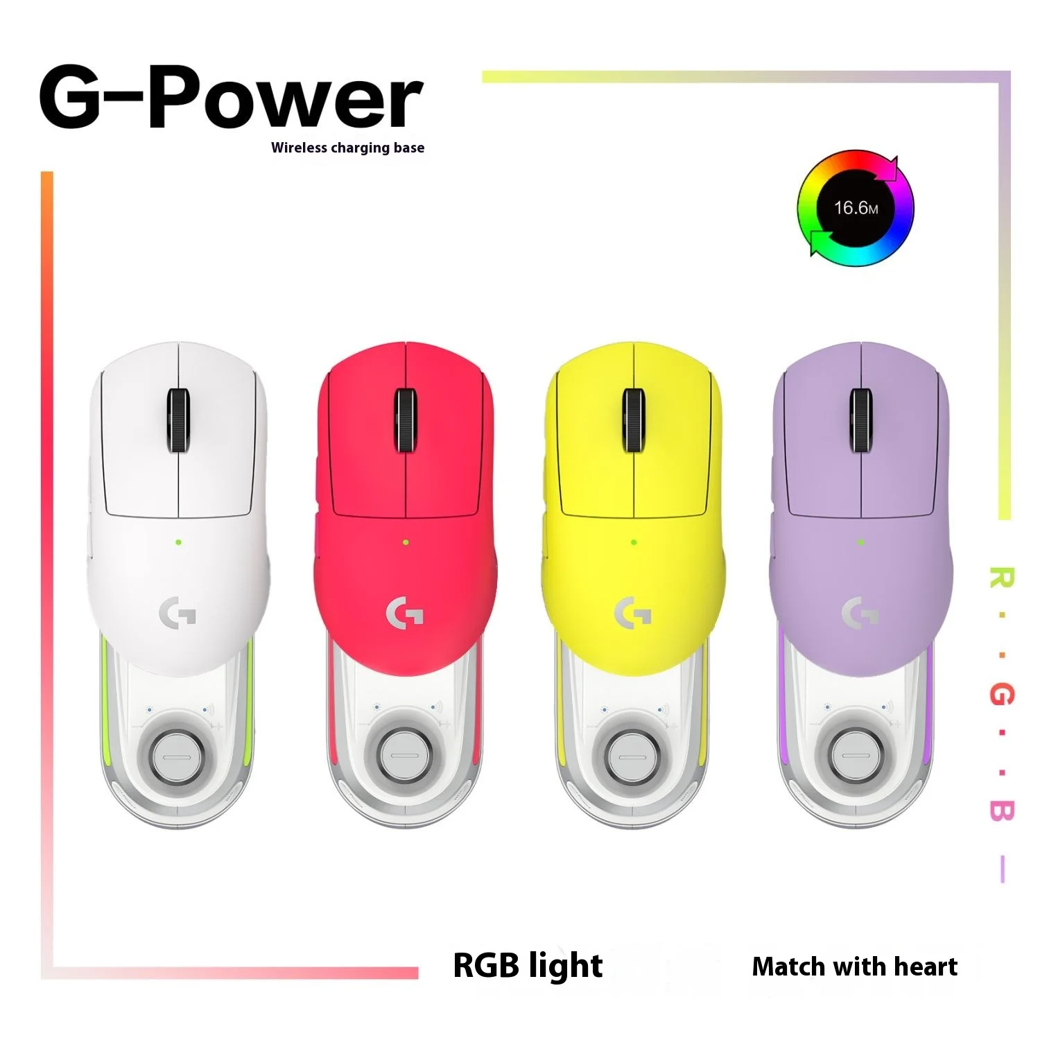 Imagem -03 - Fanxoo G-power Mouse Doca de Carregamento sem Fio para Logitech G502 G502x Plus Gpw G903 com Luz Rgb Botão de Controle de Volume do Computador