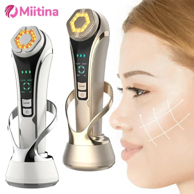 EMS Hautpflege Gesichtslifting Multifunktionsmassagegerät LED Photon Faltenentferner Heiße Kompresse 1200 Hz Vibration Anti-Aging-Gerät