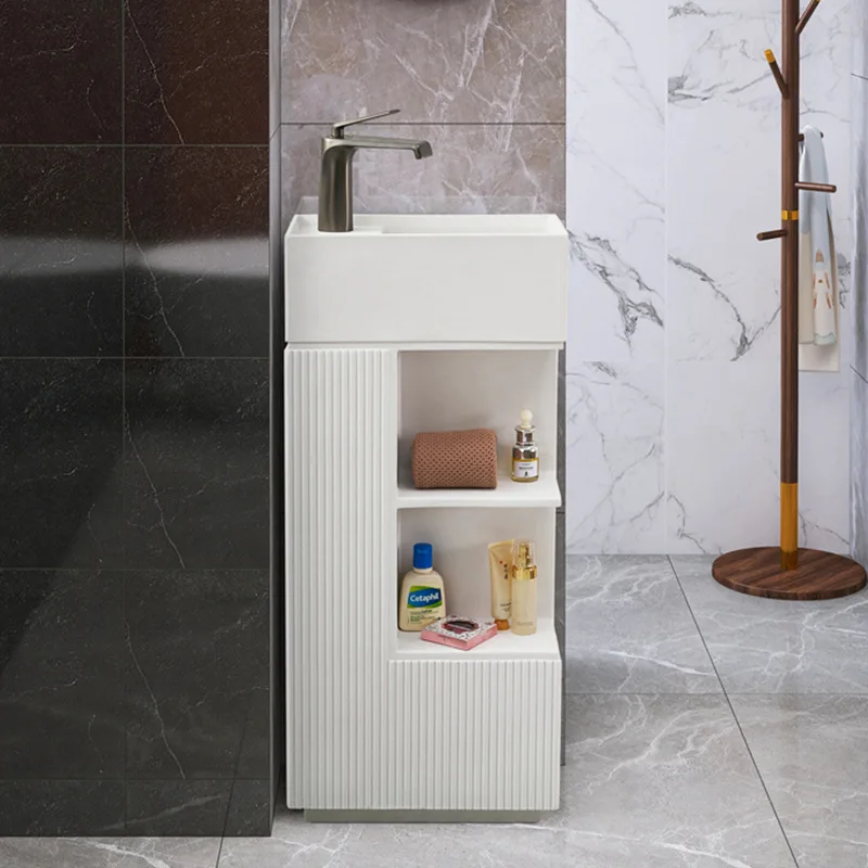 Artificial stone column basin Household wash basin bathroom Floor-to-ceiling washbasin Integrated balcony wash basin