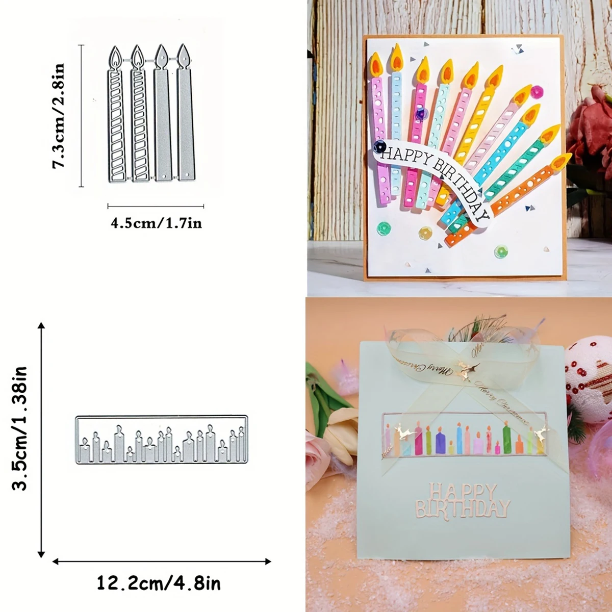 Birthday Candle Cutting Dies for DIY Scrapbook Album Paper Cards Decorative Crafts Cutting Die embossing knife mold 2024 New