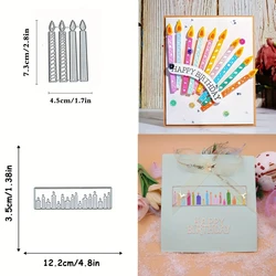 Birthday Candle Cutting Dies for DIY Scrapbook Album Paper Cards Decorative Crafts Cutting Die embossing knife mold 2024 New