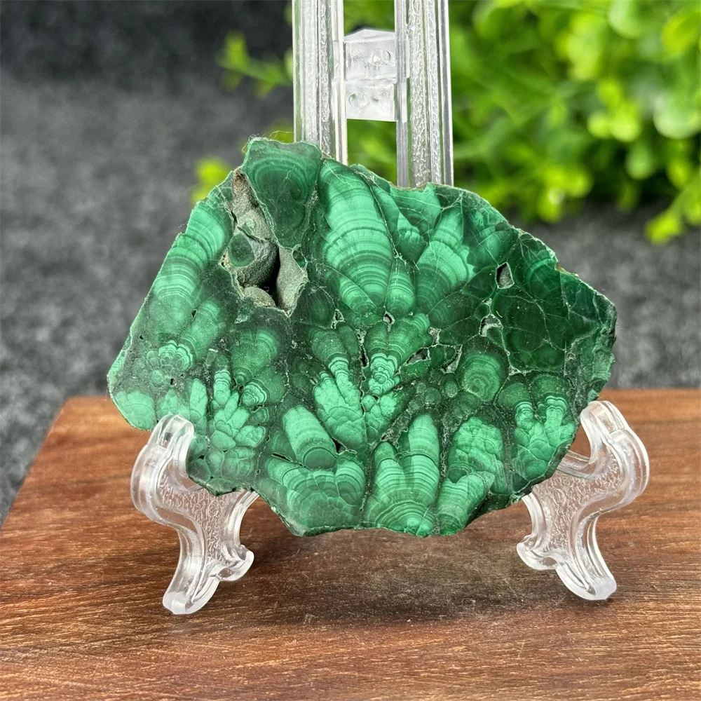 Gemma naturale Malachite fette di pietra grezza decorazione del giardino di casa meditazione stregoneria preghiera spirituale regalo di pietra