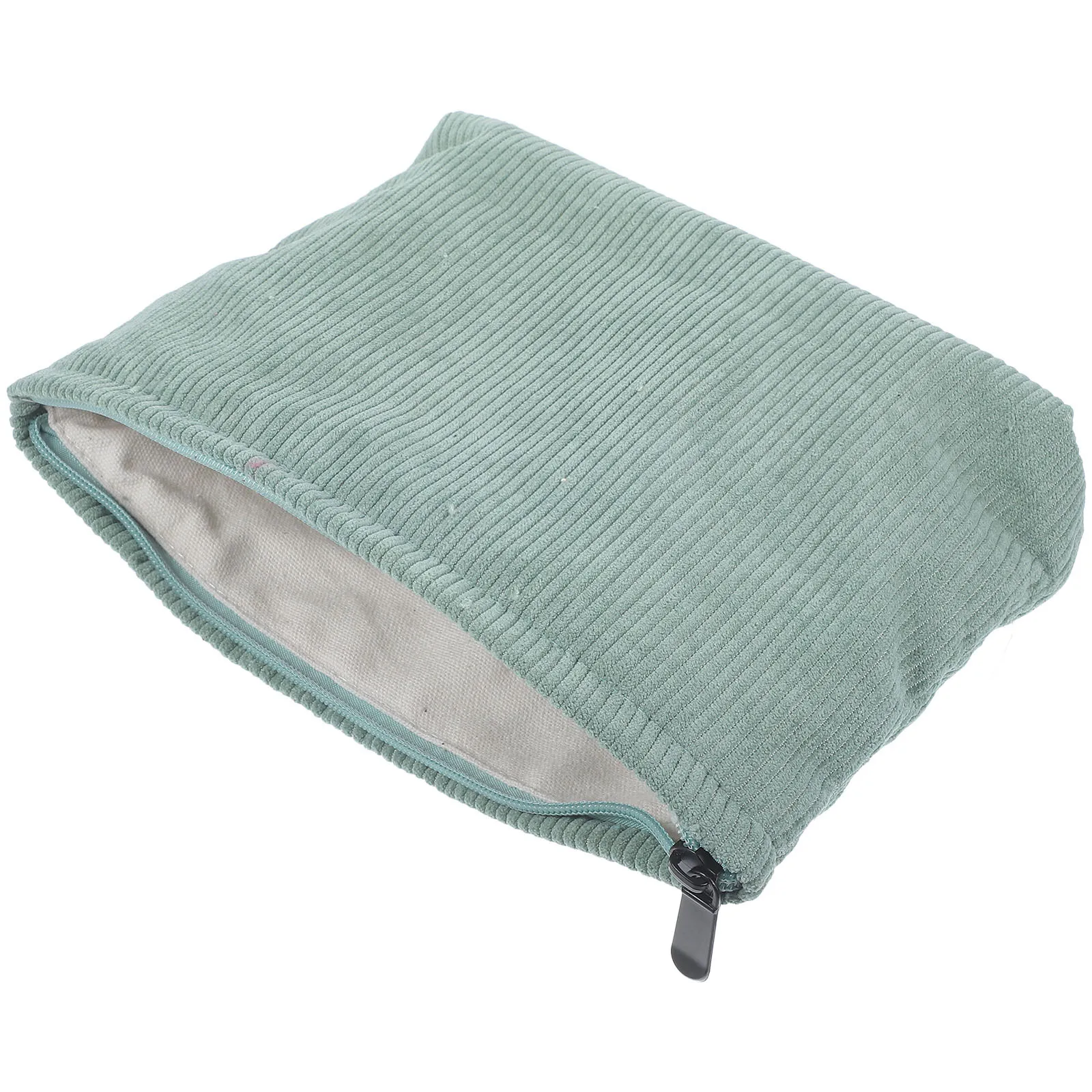 حقيبة تخزين المكياج الأنيقة، حقيبة واسعة لحقيبة أدوات الزينة النسائية مع حجرة بسحاب من القماش الناعم #4