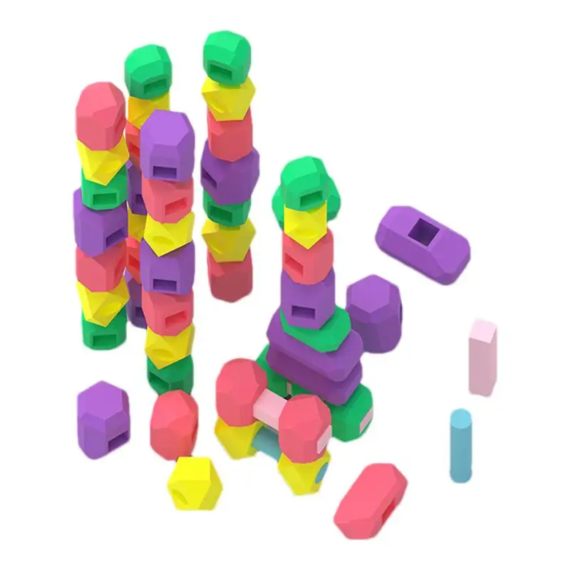 Stacking Rocks | Building Blocks Stones Game | Silicone Stacking Stones Sensory Learning Set for Kids Aged 3-5