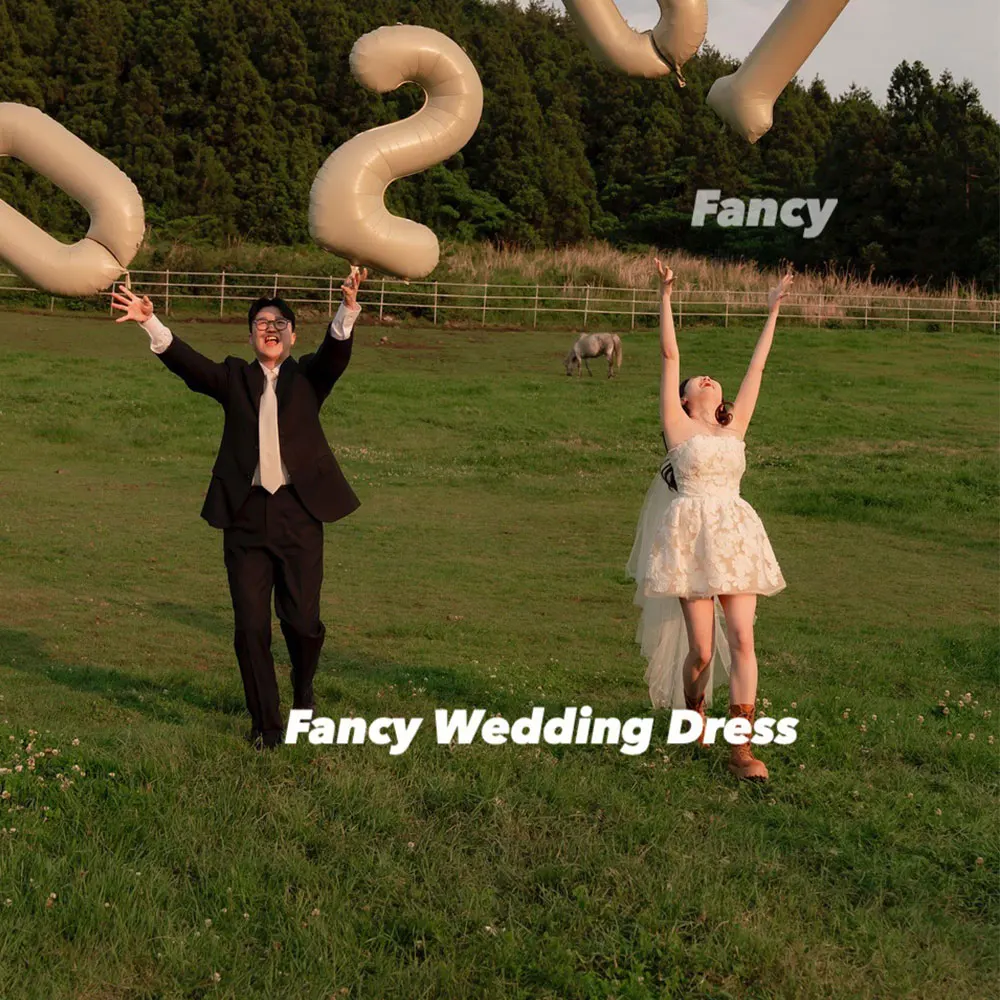 화려하고 우아한 레이스 웨딩 드레스 한국 사진 촬영 미니 짧은 이브닝 드레스 민소매 백 코르셋 맞춤형