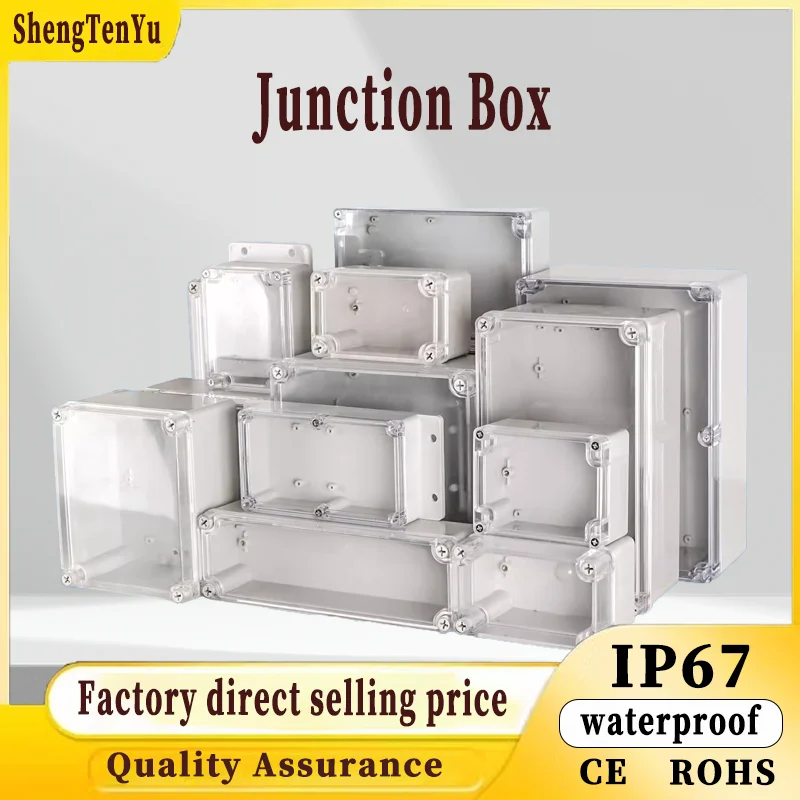 

IP67Waterproof ABS Plastic Junction Box Transparent Cover Enclosure Electronic Project Outdoor Instrument Electrical Project Box